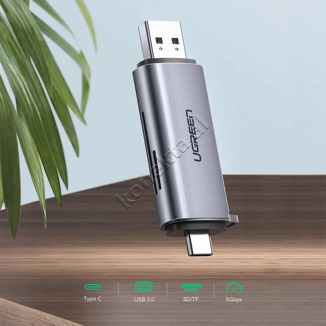 Adaptor Ugreen Me Portë USB-A dhe USB-C  Për Kartë TF Dhe SD