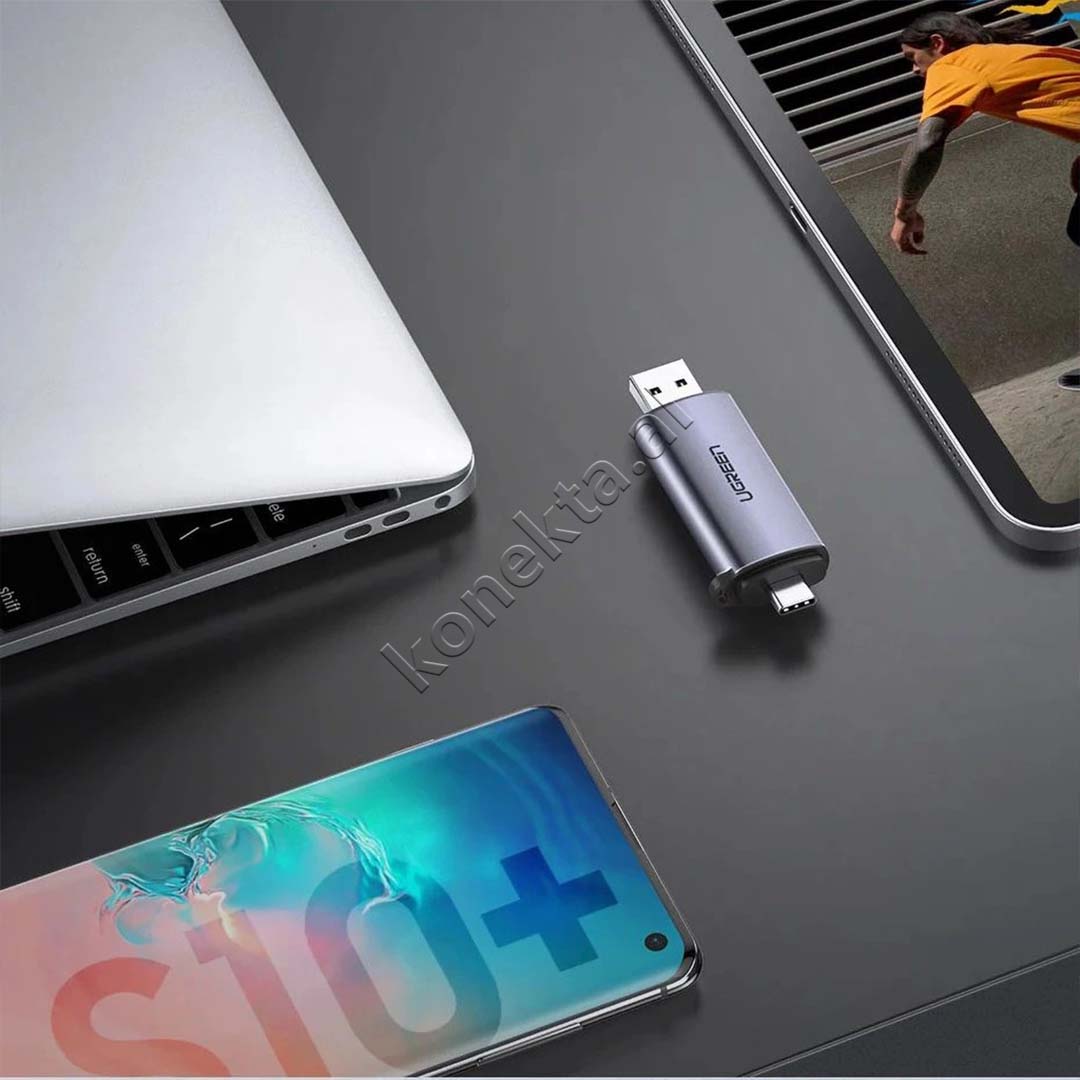 Adaptor Ugreen Me Portë USB-A dhe USB-C  Për Kartë TF Dhe SD