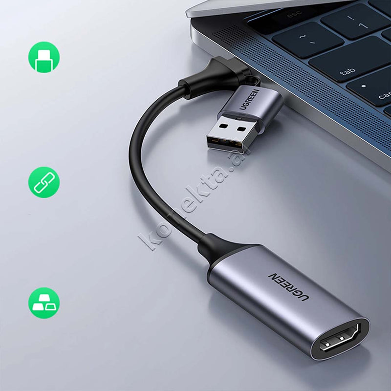 Adaptor Kabell Nga HDMI Ne USB-A & USB-C Ugreen