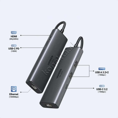 Adaptor HUB UGreen Me Shumë Porta 6 Në 1 Dhe Fishë Type-C