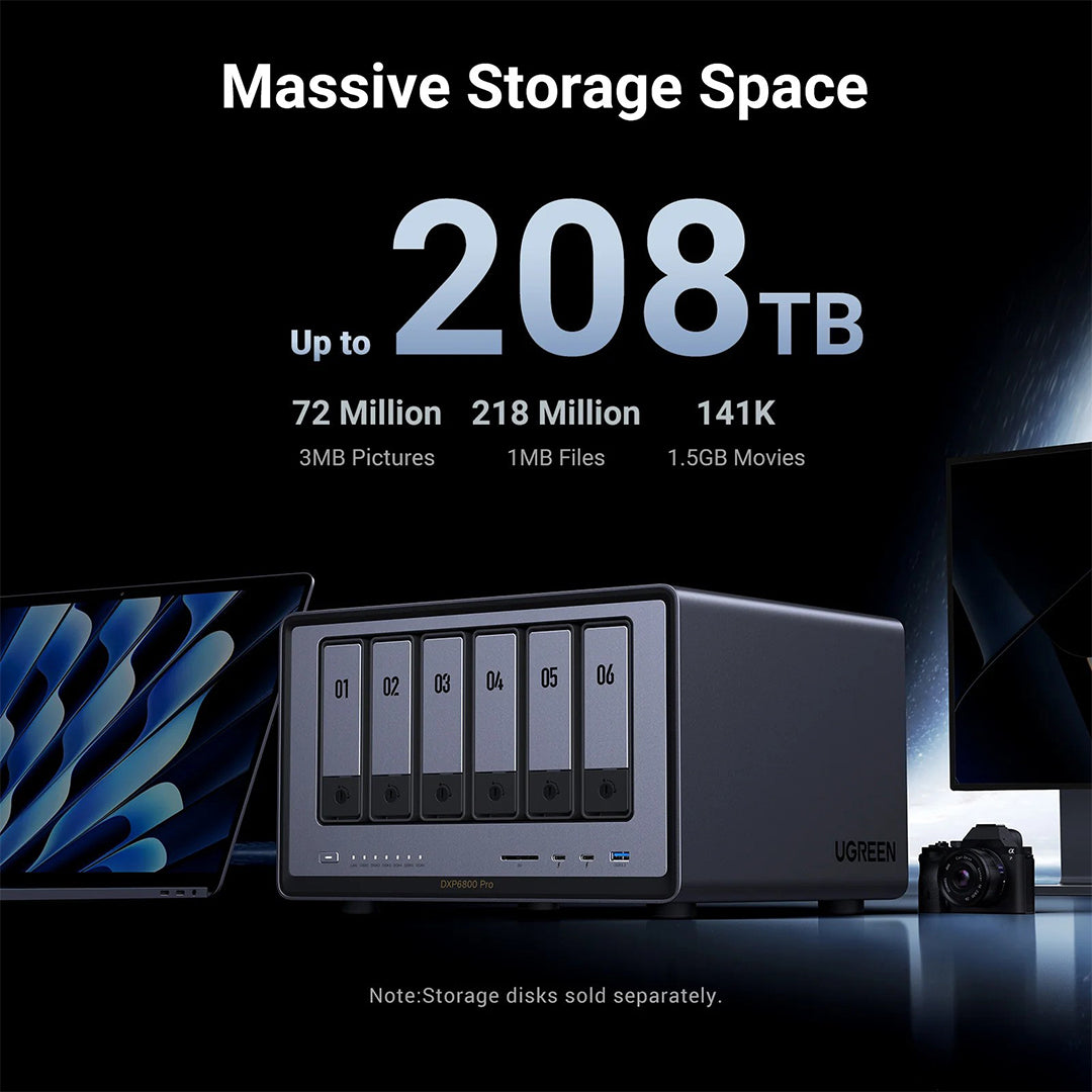 Sistem NAS Ugreen Me 6 Porta Per HDD Dhe SSD DXP6800 Pro