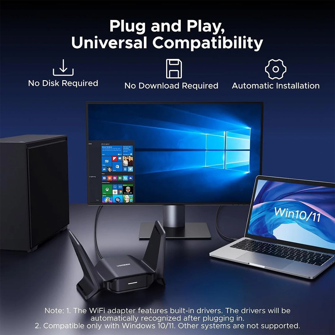 Adaptor USB Wi-Fi 7 BE6500 Tri-Band Ugreen