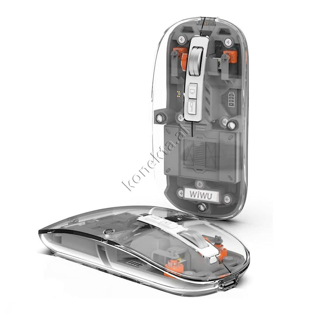 Maus Wireless Transparent Per Kompjuter Dhe Laptop Wiwu