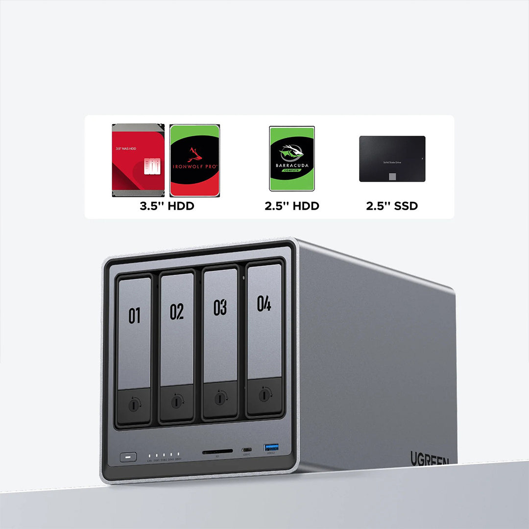 Sistem Nas Ugreen Me 4 Porta Per Ruajtjen Dhe Leximin E HDD-ve DXP4800