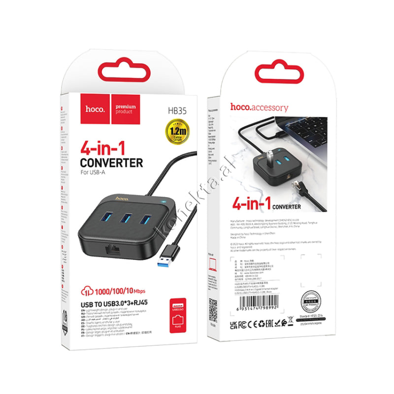 Adaptor Me 3 Porta USB3.0 Dhe LAN Për Pajisje Me Portë Type-c Për Telefon/Tablet/Laptop
