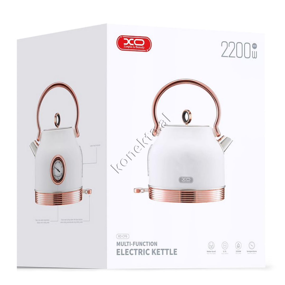 Çajnik Modern me Pamje Retro Klasike me Kontenier Xhami 1.7L