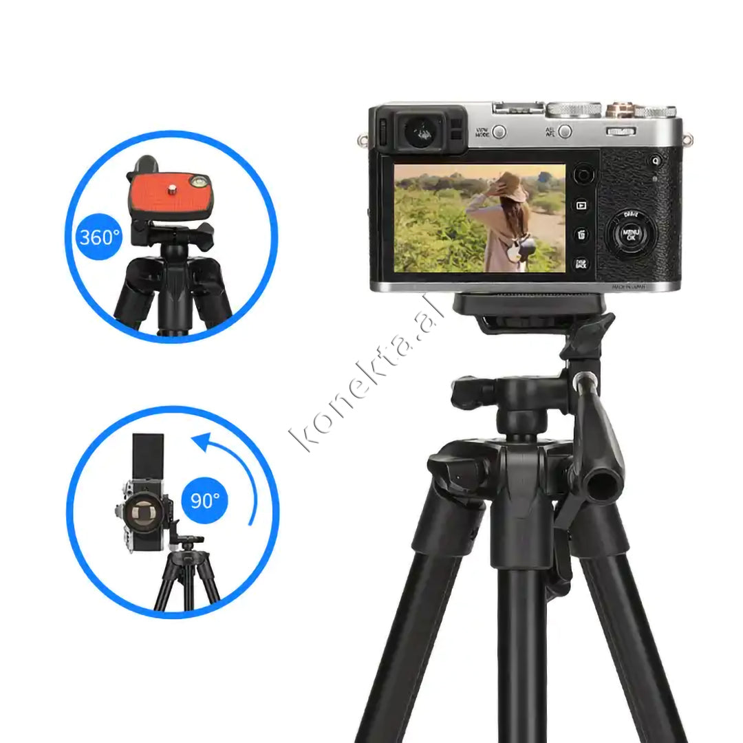 Trekëmbesh (Tripod) me Gjatësi dhe Kënd Të Gradueshëm për Kamera, Telefon, Tablet ,GoPro, SLR,  Etj.