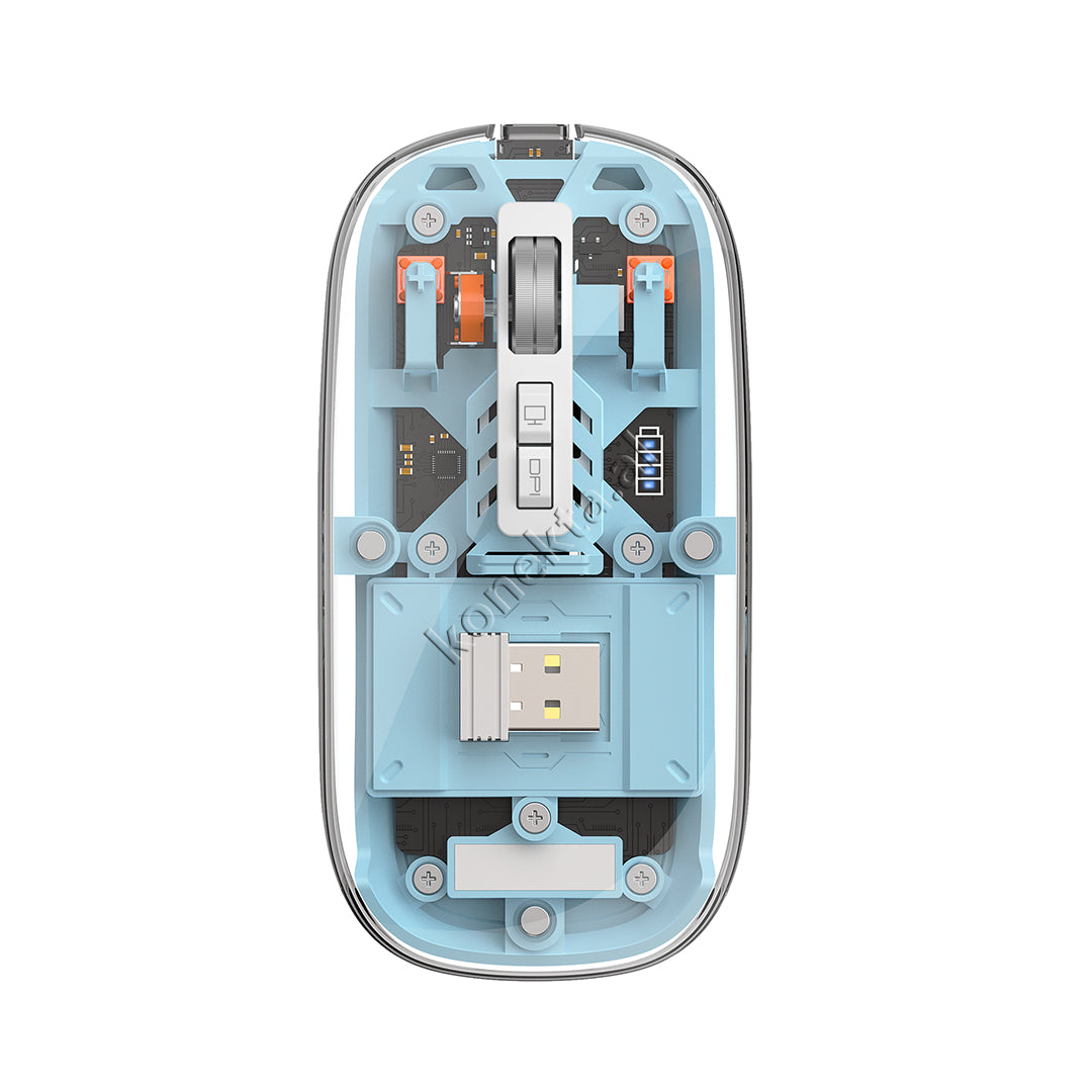 Maus Wireless Transparent Per Kompjuter Dhe Laptop Wiwu