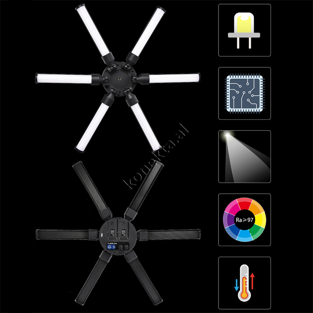 Trekembesh (Tripod) Me 6 Drita LED Te Palosshme