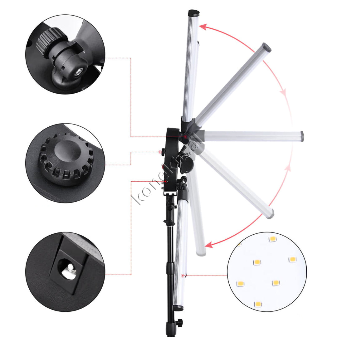 Trekembesh (Tripod) Me 6 Drita LED Te Palosshme
