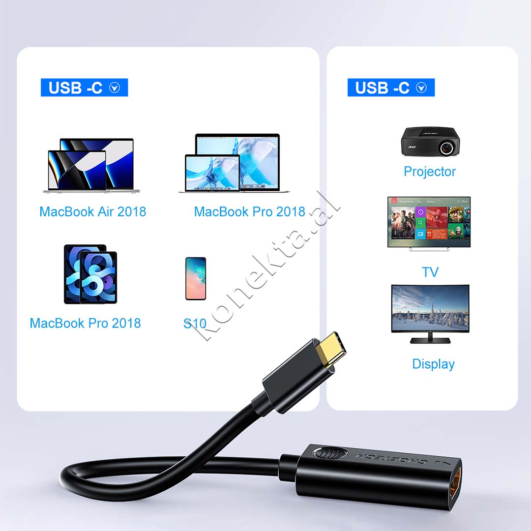 Kabell Adaptor Type-C Ne Hdmi UHD 4K Choetech