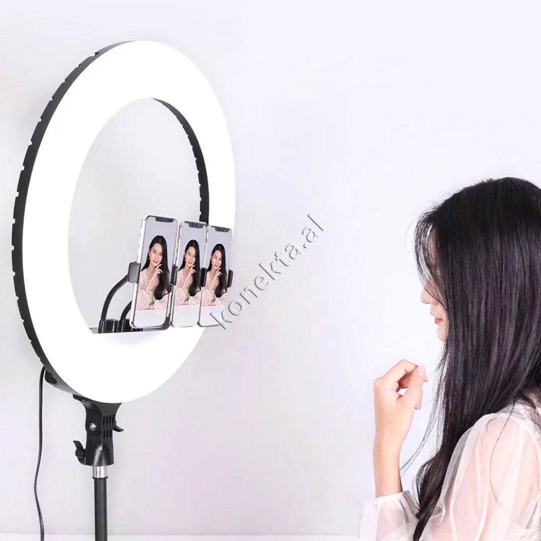 Trekembesh (Tripod) Me Drite Rrethore LED Me Ndricim Perfekt