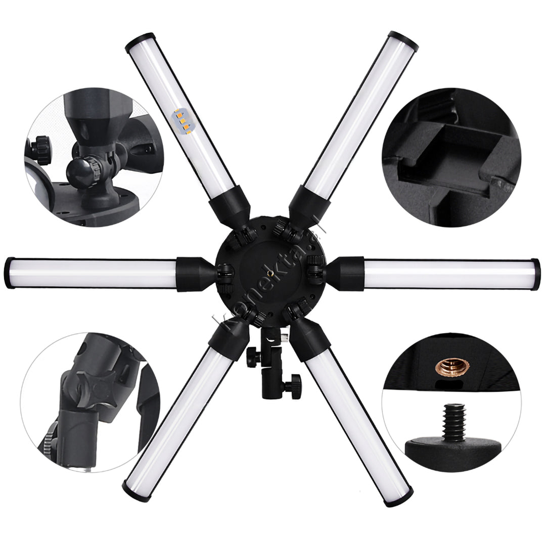 Trekembesh (Tripod) Me 6 Drita LED Te Palosshme