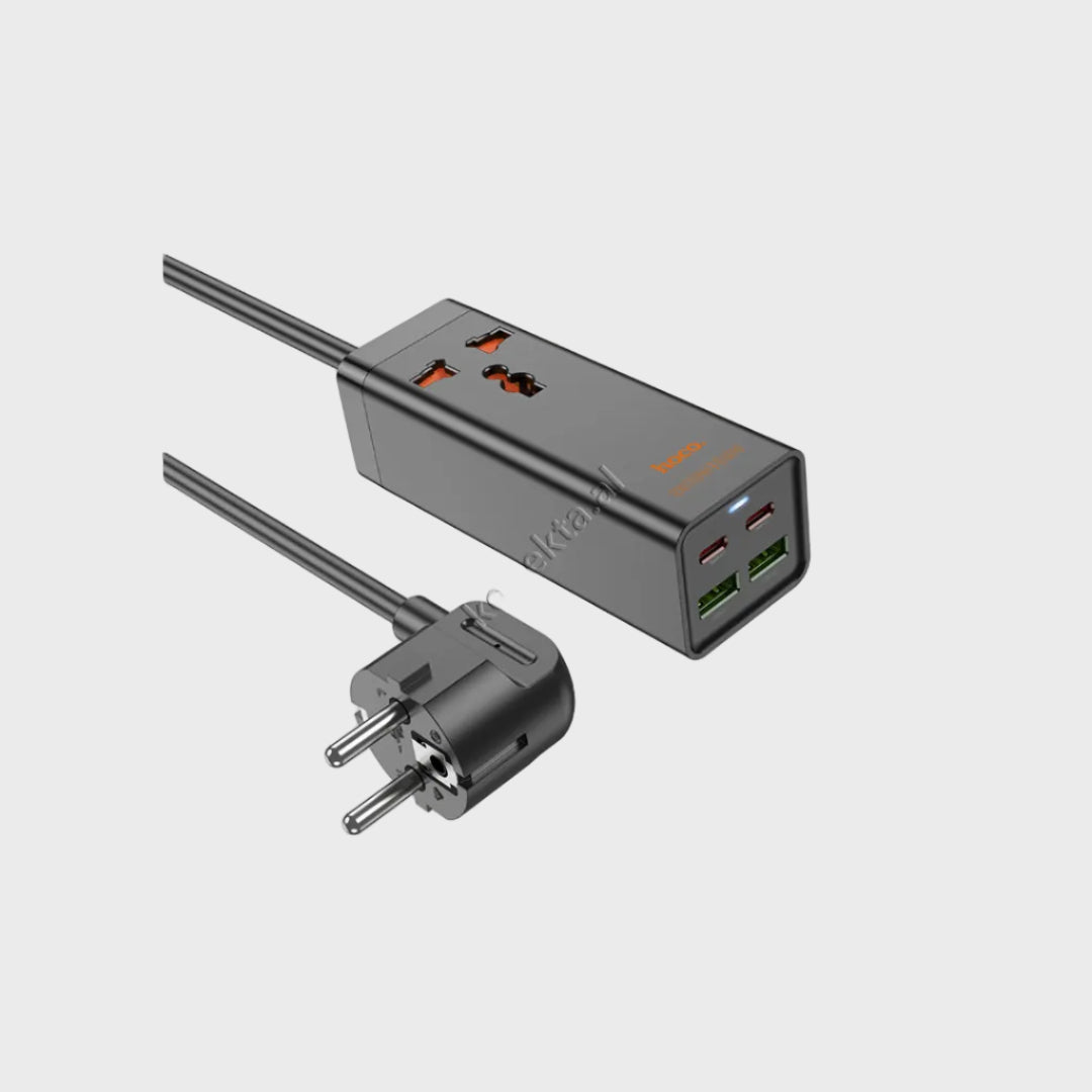 Adaptor Karikim Hoco Me 1 Prize, 2 Porta USB dhe 2 Porta Type-C 65W