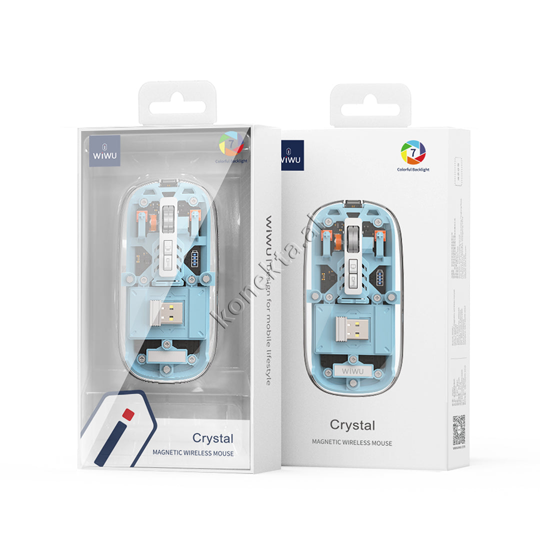 Maus Wireless Transparent Per Kompjuter Dhe Laptop Wiwu