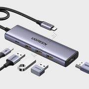 Hub 5 Ne 1 UGreen Me Porta 3xUSB-A + 1xUSB-C + 1xHDMI