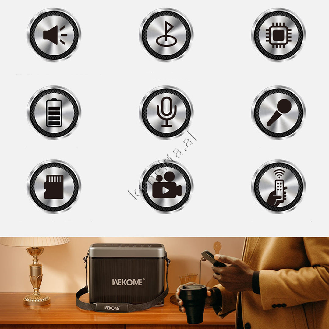 Boks Me Bluetooth 120W WK Me Super Bass + Dy Mikrofona Per Karaoke/Fjalime Dhe Porte Audio 6.5mm