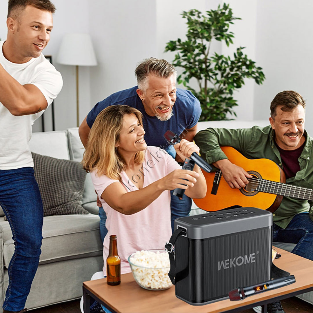 Boks Me Bluetooth 120W WK Me Super Bass + Dy Mikrofona Per Karaoke/Fjalime Dhe Porte Audio 6.5mm