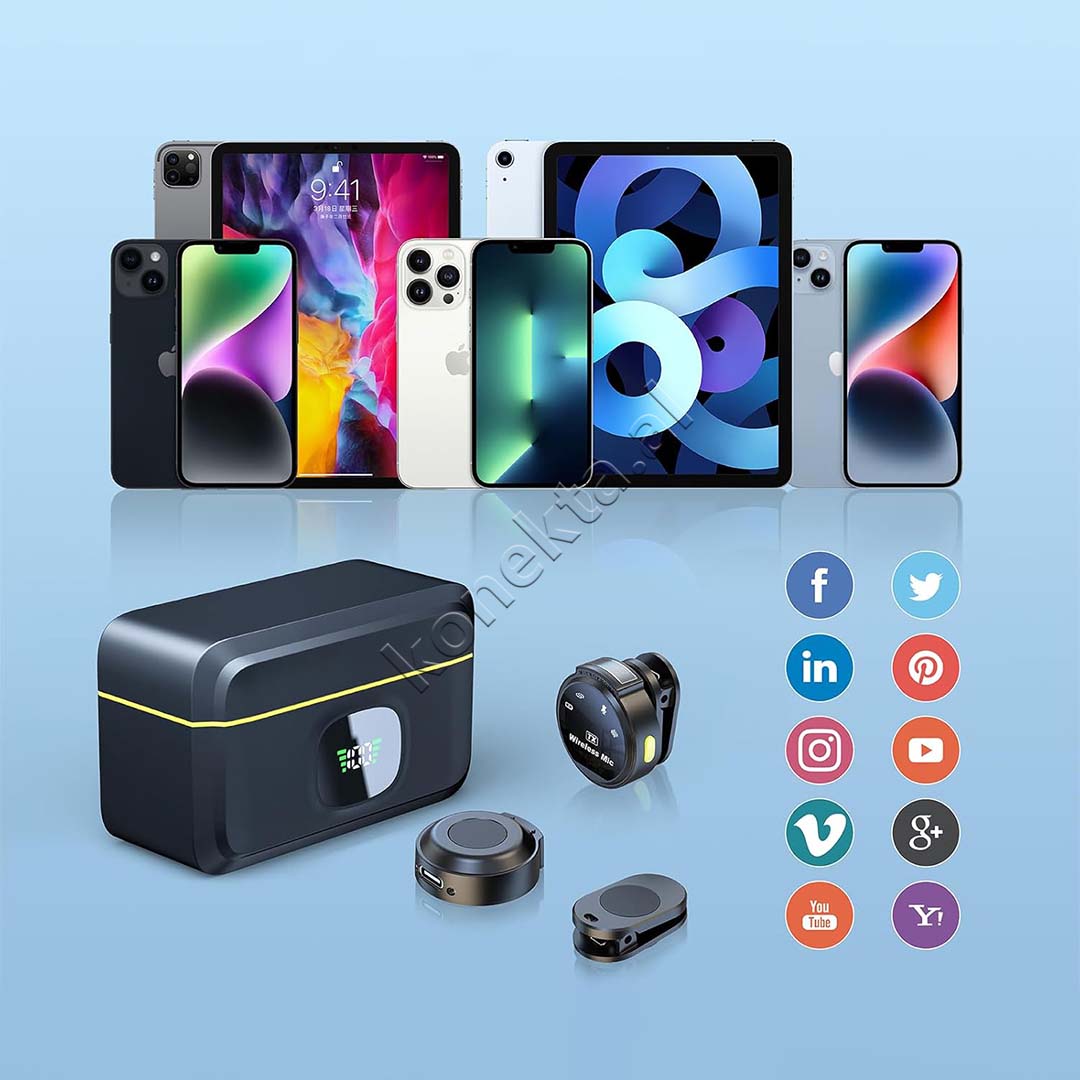 Mikrofon Wireless Lavalier Per Telefon ( 1 RX + 2 TX )