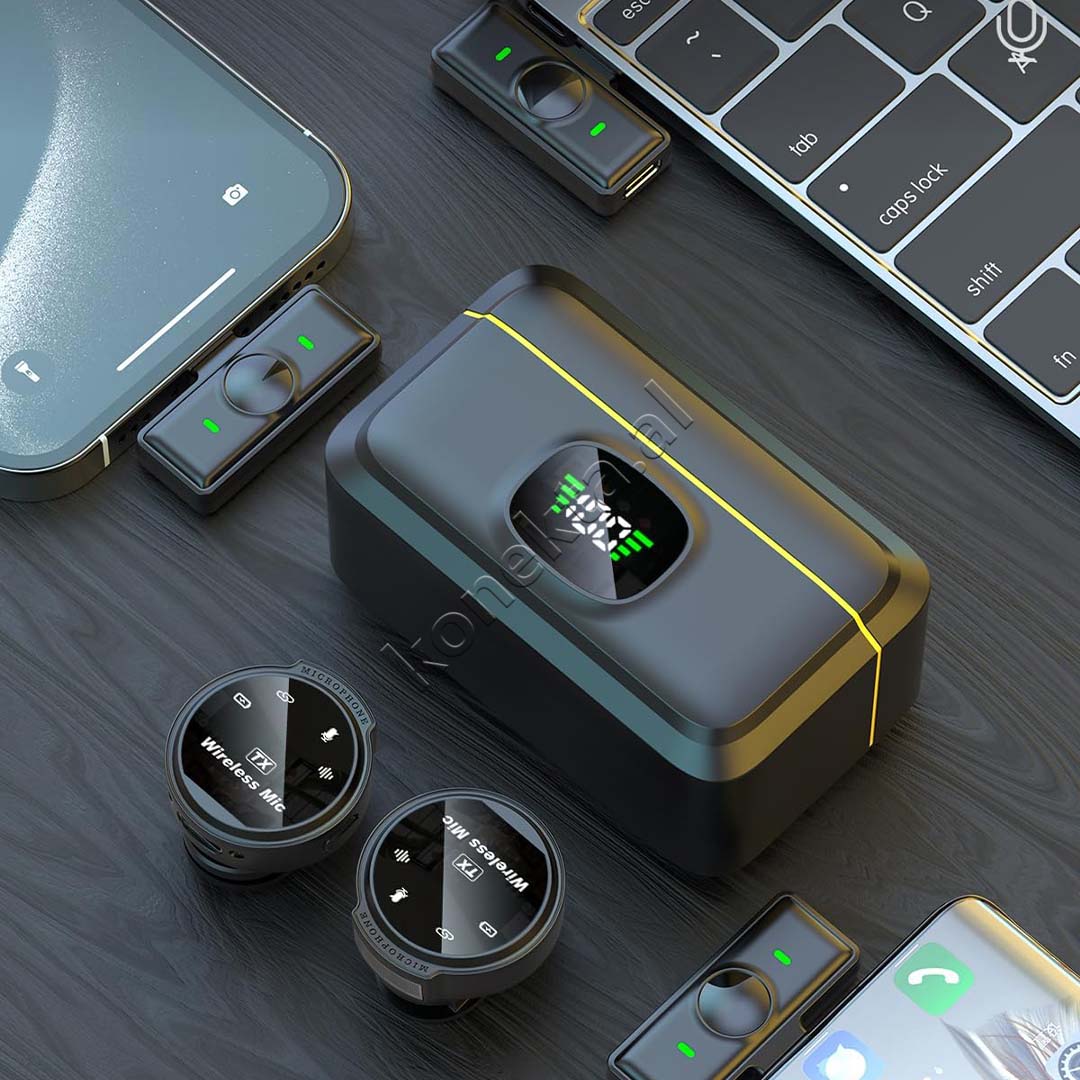Mikrofon Wireless Lavalier Per Telefon ( 1 RX + 2 TX )