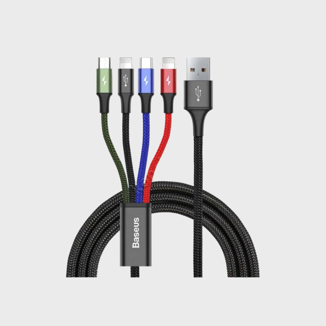 Kabell Karikimi Baseus 4 Ne 1 USB-A Ne 2xLightning, 1xUSB-C & 1xMicro USB 3.5A 1.2m
