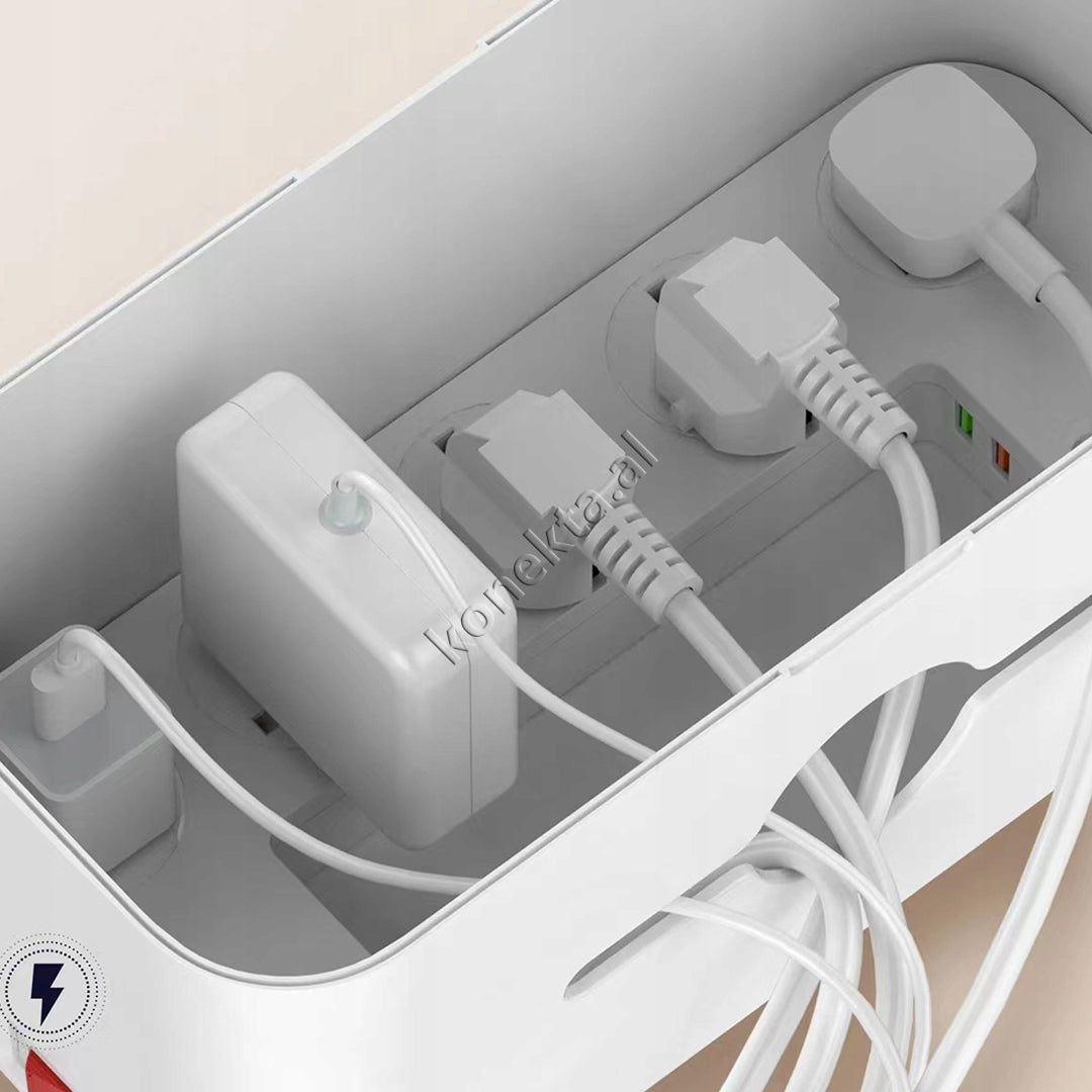 Kuti Organizimi Tavoline Me Multiprizë 5 Vendeshe, Karikim Wireless, 3 Porta Karikimi Dhe Dizenjim Si Mbeshtetese