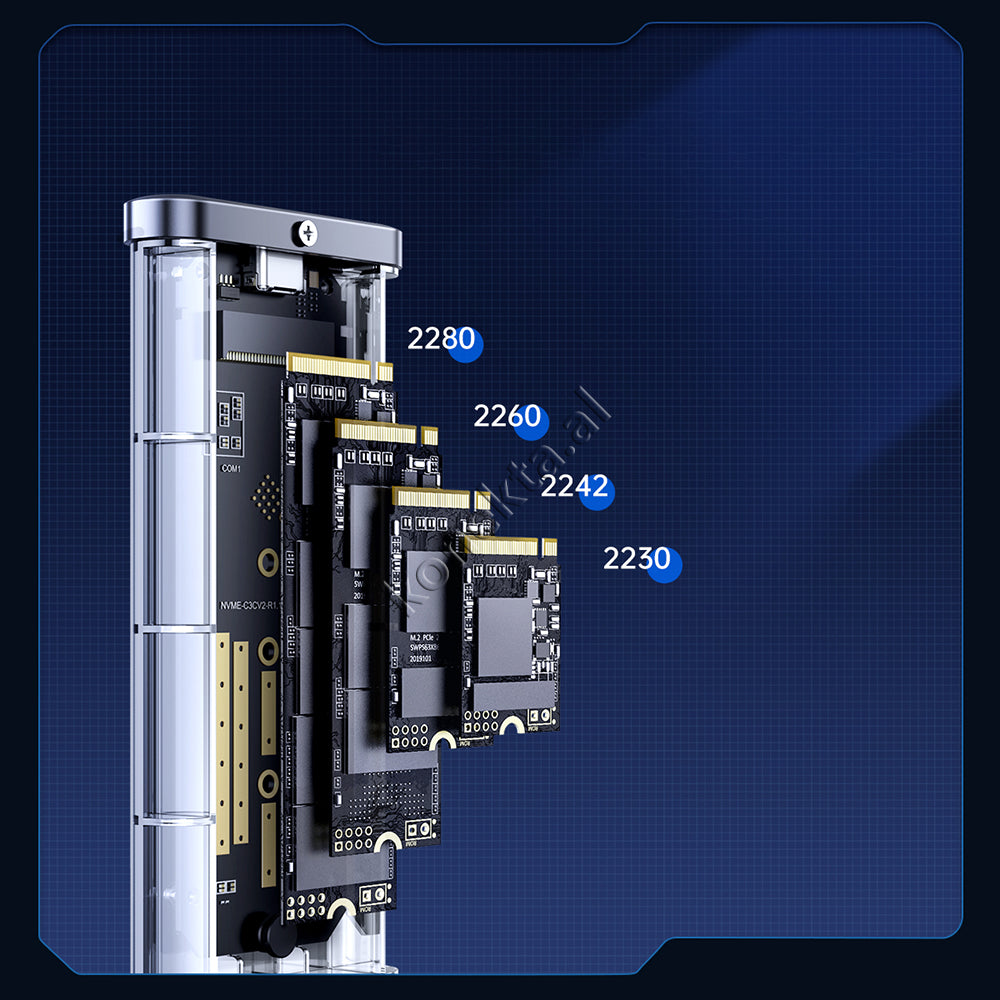 Mbajtese Dhe Lexuese SSD M.2 NVME Orico Me Porte Type-C Gen 2 Me Ndricues RGB