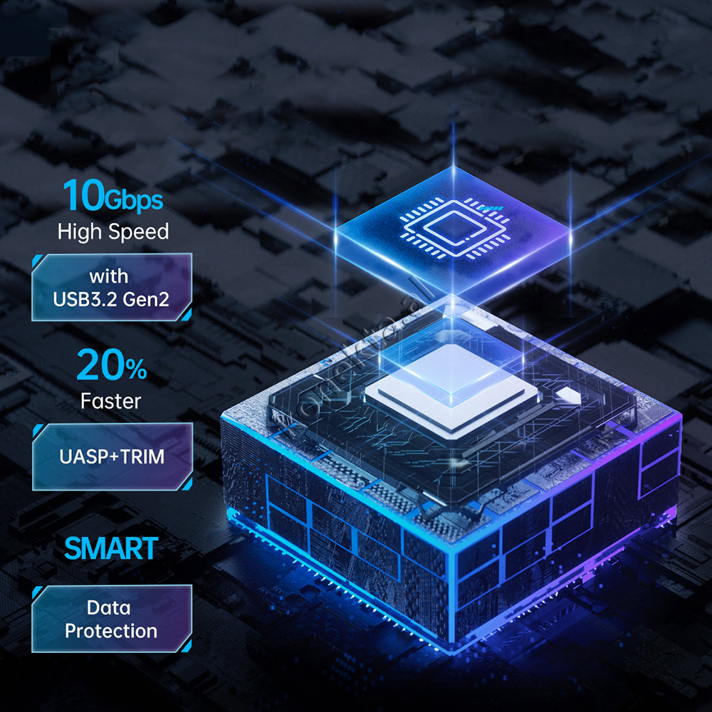 Mbajtese Dhe Lexuese SSD M.2 NVME Orico Me Porte Type-C Gen 2 Me Ndricues RGB