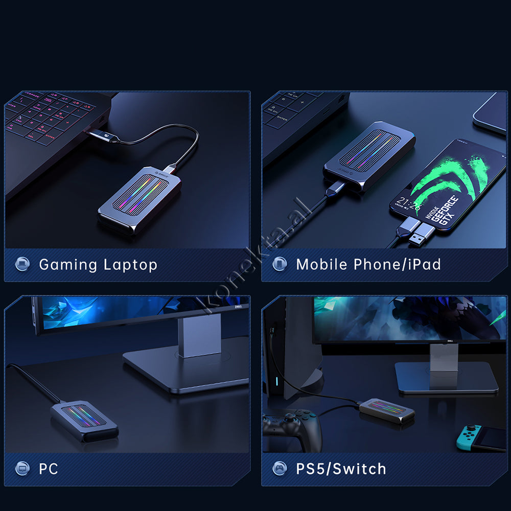 Mbajtese Dhe Lexuese SSD M.2 NVME Orico Me Porte Type-C Gen 2 Me Ndricues RGB