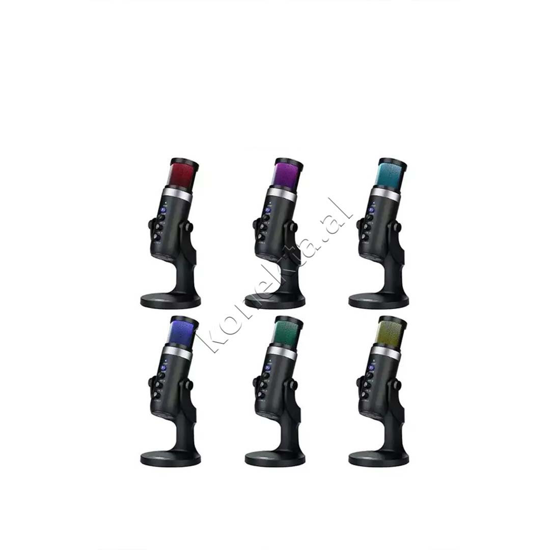 Mikrofon Cardioid Me Drita RGB Për Regjistrim Profesional të Zërit Jmary