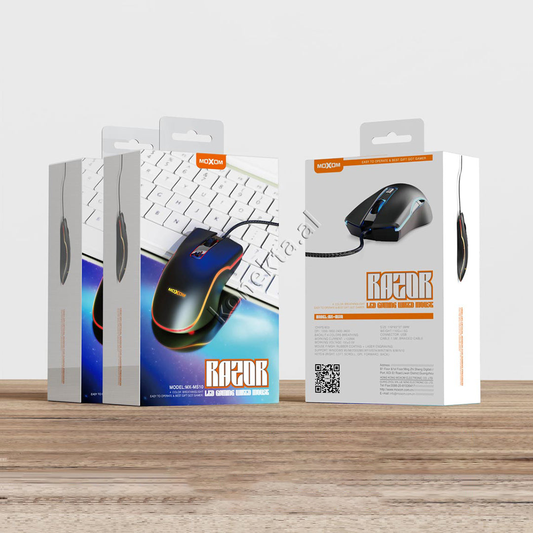 Maus Gaming Moxom Per Kompjuter Dhe Laptop
