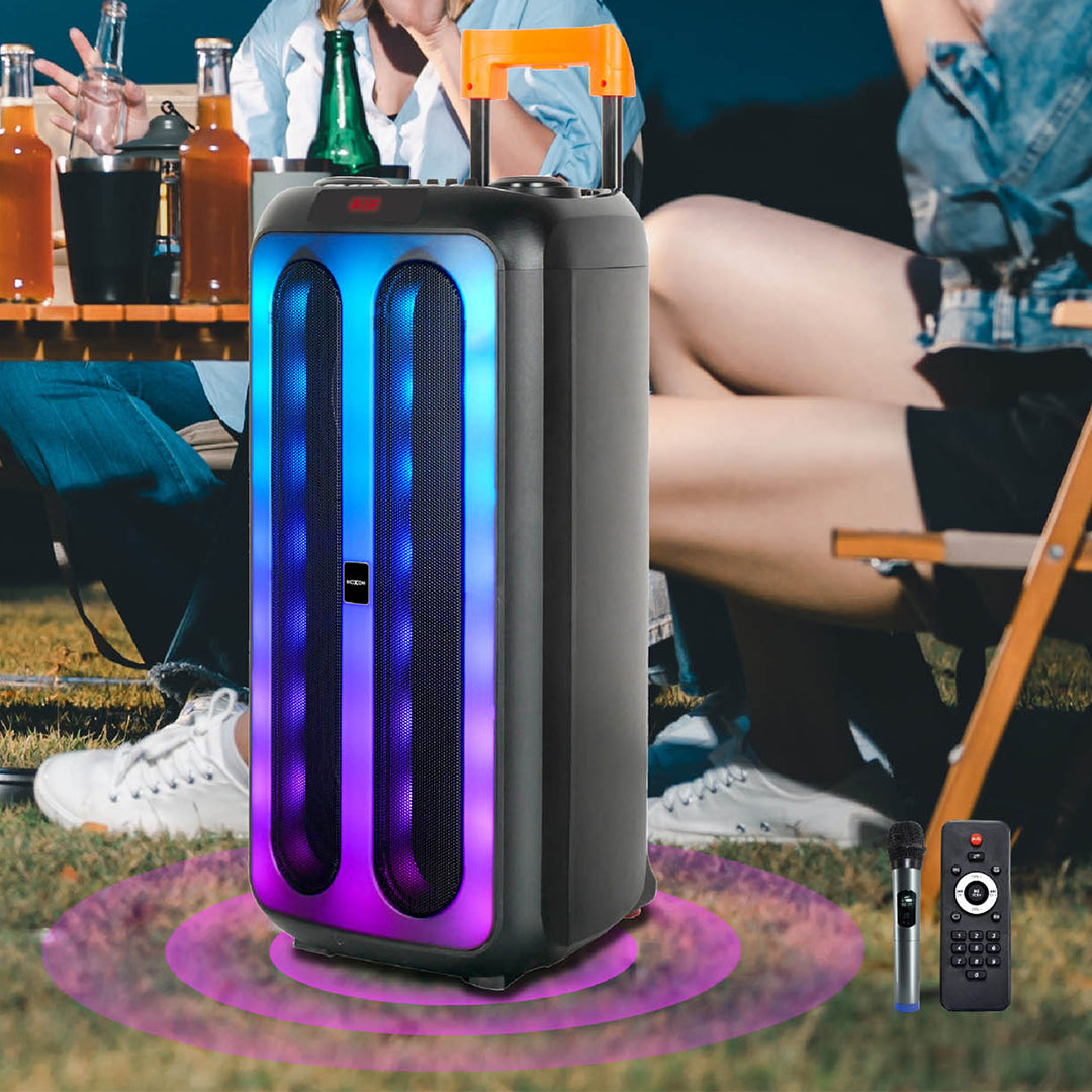 Boks Portativ Wireless 40W Me Ndriçim RGB Dhe Mikrofon Moxom