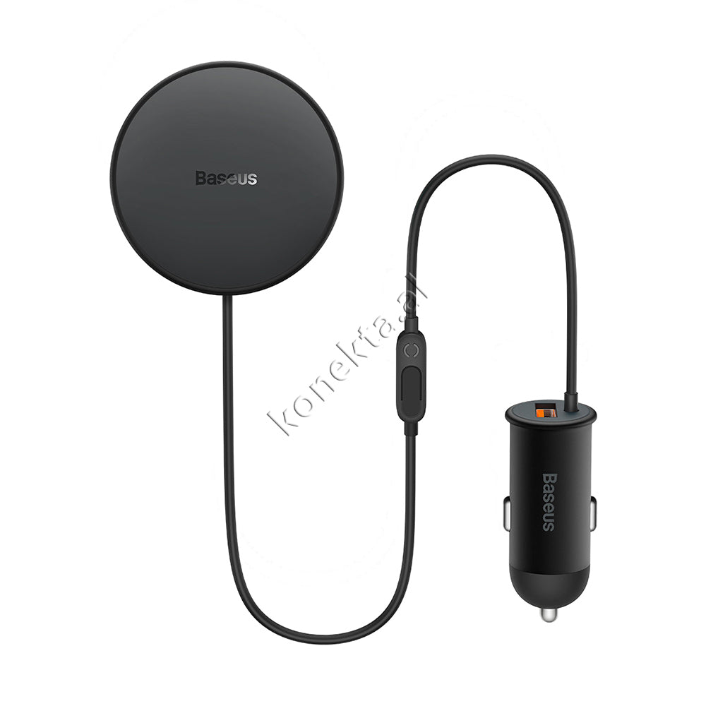 Mbajtese Celuari Per Makine Baseus Me Karikim Wireless Dhe Porte USB