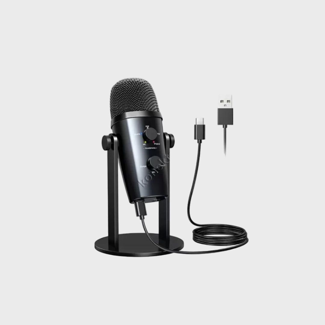 Mikrofon Profesional Cardioid Me Reduktin Inteligjent te Zhurmave Per Regjistrim te Paster te Zerit ne Telefon/Tablet/ Laptop/Kompjuter