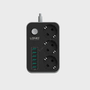 Multiprize 3 Vendeshe Me 6 Porta Usb Me Njohje Inteligjente E Karikim Te Shpejte