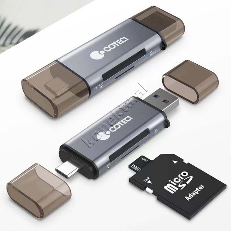 Adaptor Me Portë USB-A Dhe USB-C Për Kartë TF3.0 Dhe SD3.0