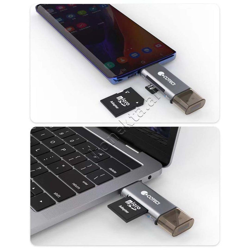 Adaptor Me Portë USB-A Dhe USB-C Për Kartë TF3.0 Dhe SD3.0