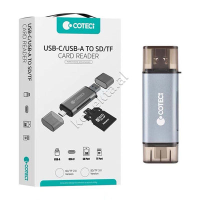 Adaptor Me Portë USB-A Dhe USB-C Për Kartë TF3.0 Dhe SD3.0