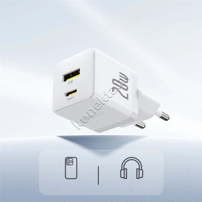 Adaptor Karikimi 20W Baseus Me 2 Porta USB-C Dhe USB-A