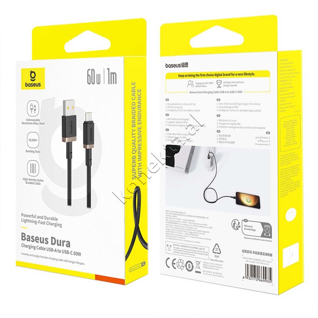 Kabell Karikimi Baseus USB-A Ne Type-C 60W