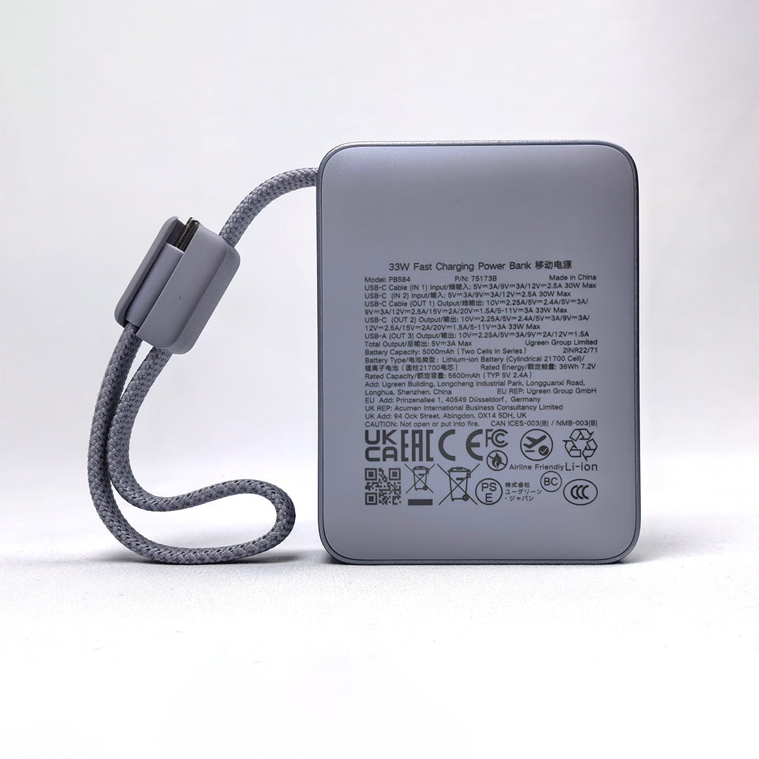 Bateri E Jashtme 10,000mAh 33W Me Fishe Type-C Ugreen