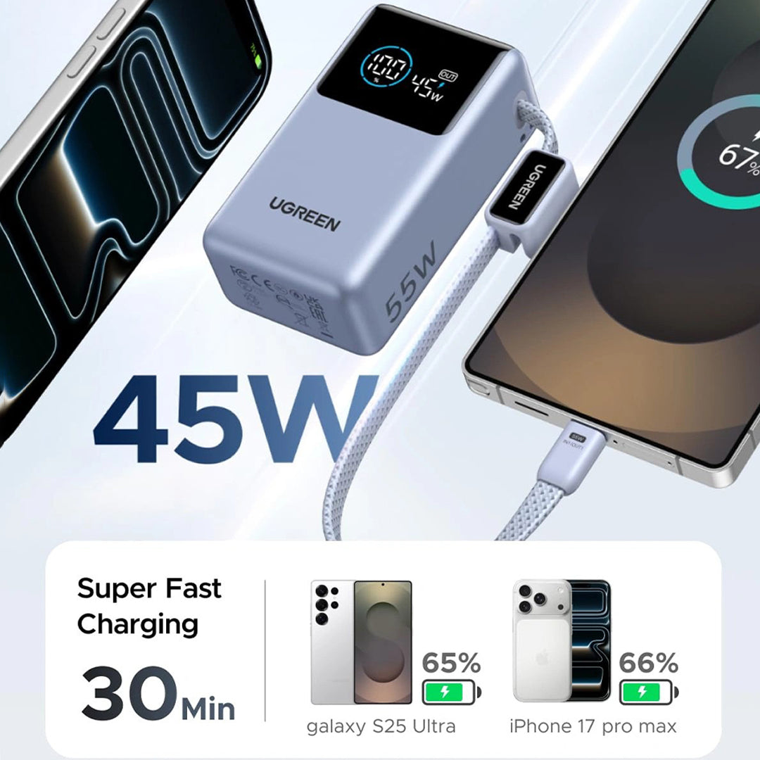 Bateri E Jashtme 10'000mAh 55W Me Fishe Type-C Ugreen