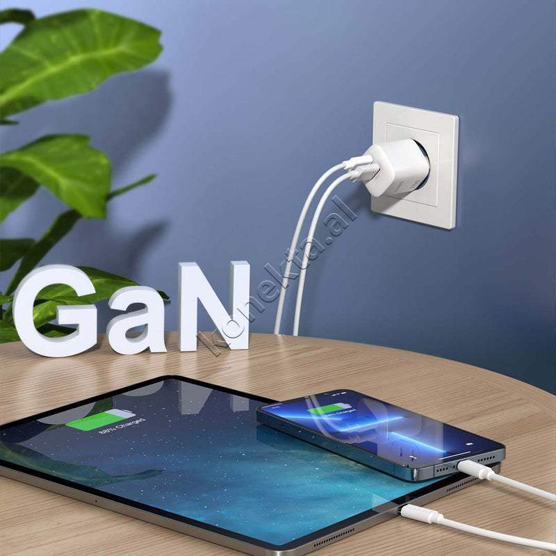 Adaptor Karikimi Fast Charge 33W Me Porte USB-A & Type-C Choetech