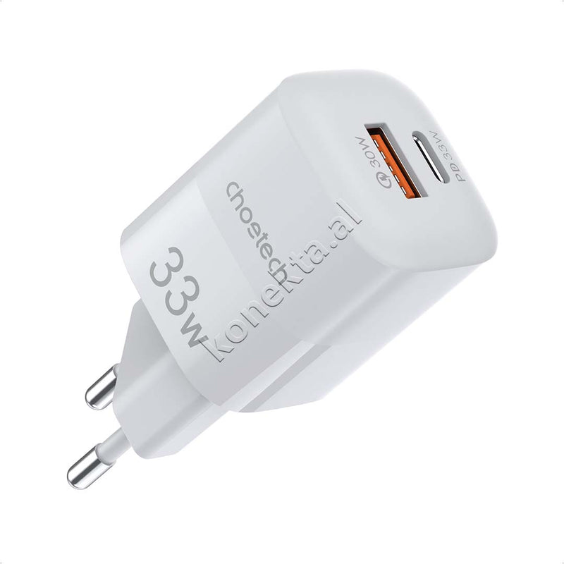 Adaptor Karikimi Fast Charge 33W Me Porte USB-A & Type-C Choetech