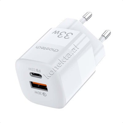 Adaptor Karikimi Fast Charge 33W Me Porte USB-A & Type-C Choetech