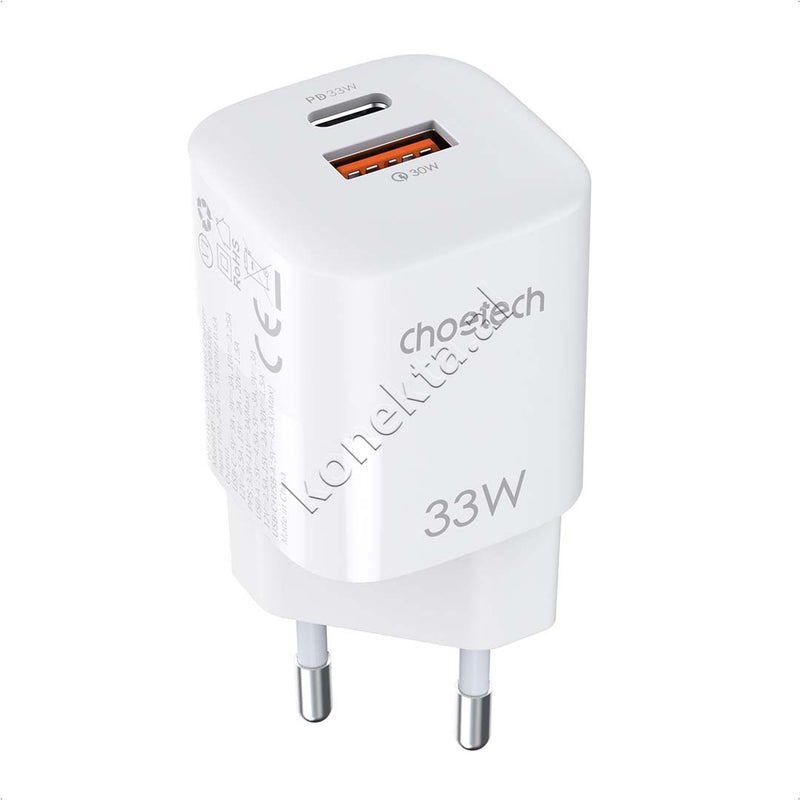 Adaptor Karikimi Fast Charge 33W Me Porte USB-A & Type-C Choetech
