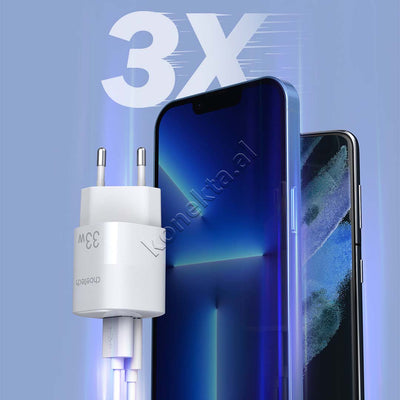 Adaptor Karikimi Fast Charge 33W Me Porte USB-A & Type-C Choetech