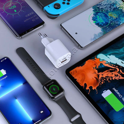 Adaptor Karikimi Fast Charge 33W Me Porte USB-A & Type-C Choetech
