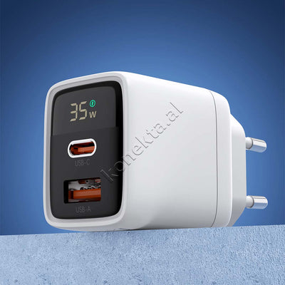 Adaptor Karikimi 35W Me Porte USB-A Dhe Type-C Me Display Choetech