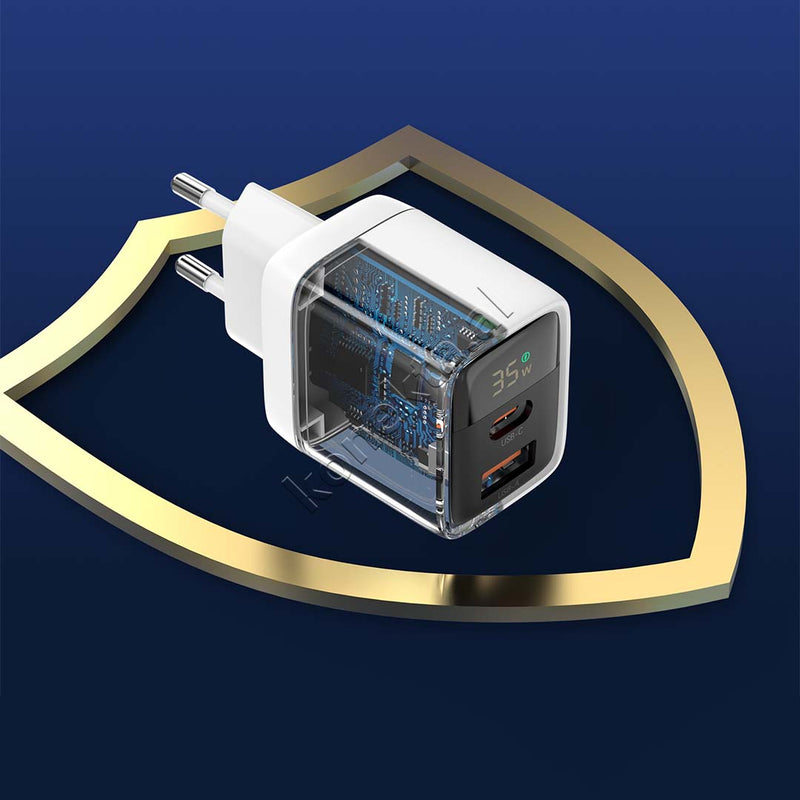 Adaptor Karikimi 35W Me Porte USB-A Dhe Type-C Me Display Choetech